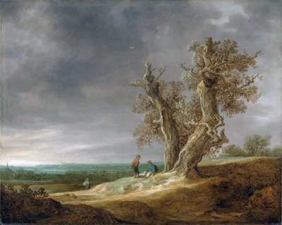 Landschap met twee eiken door Jan Josephsz van Goyen